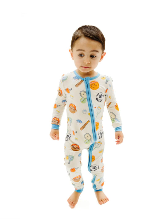 Sports Ball Friends Zipper Romper