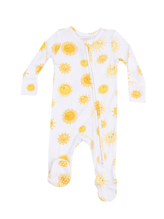 2-Way Zipper Footie - Happy Suns