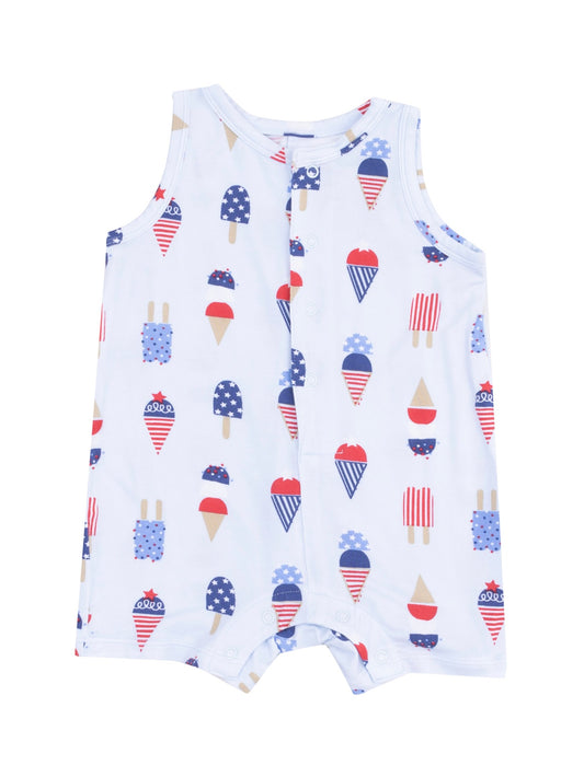 Blue American Ice Cream Shortie Romper