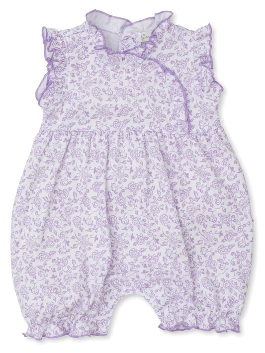 Blooming Vines Sleeveless Playsuit - Lilac