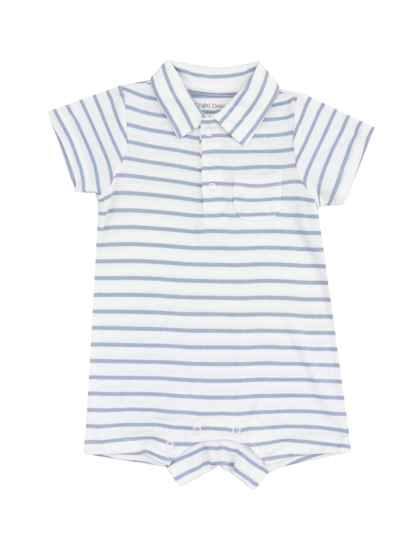 Dusty Blue French Stripe Polo Shortie