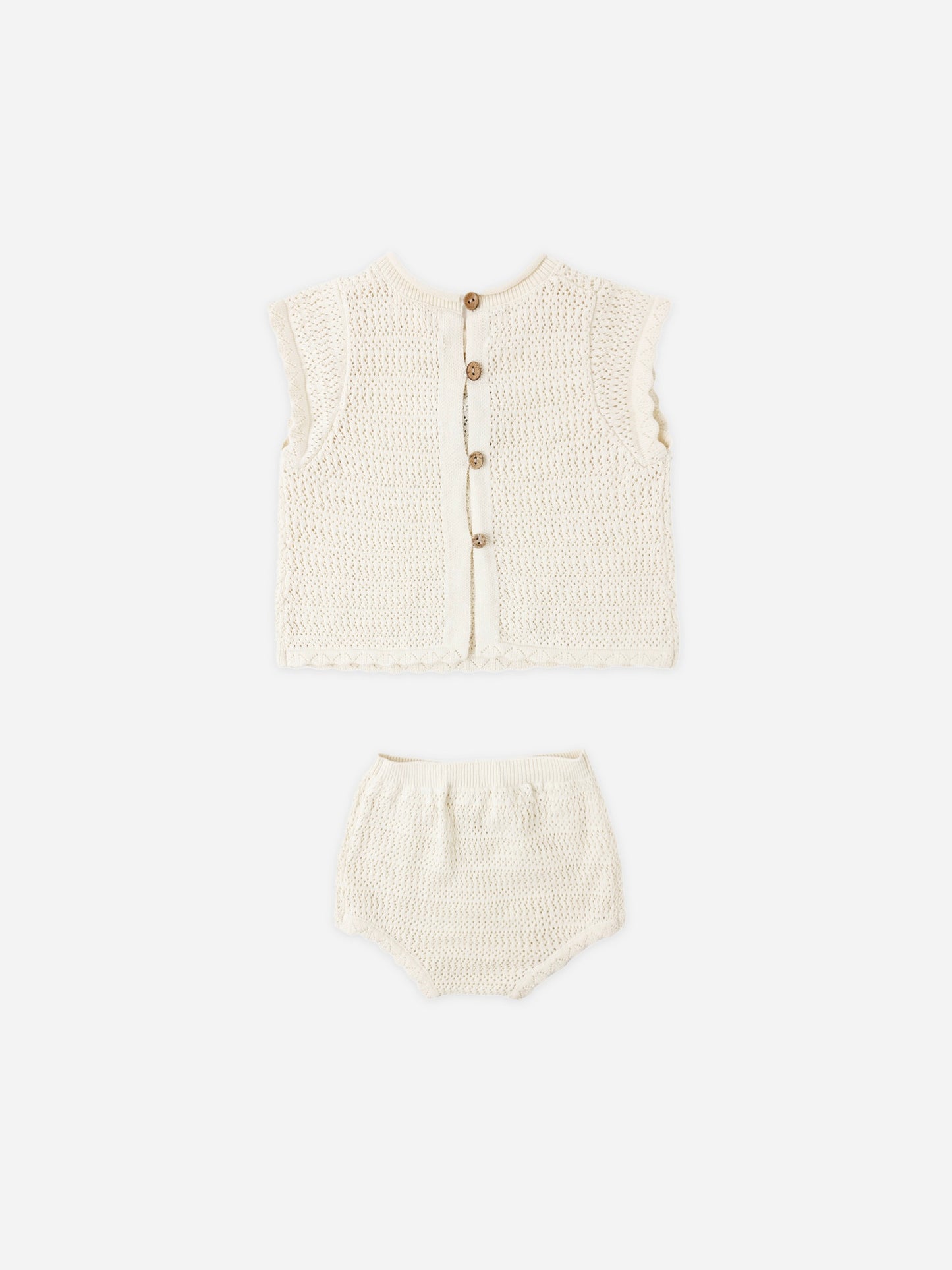 Natural Scallop Knit Baby Set
