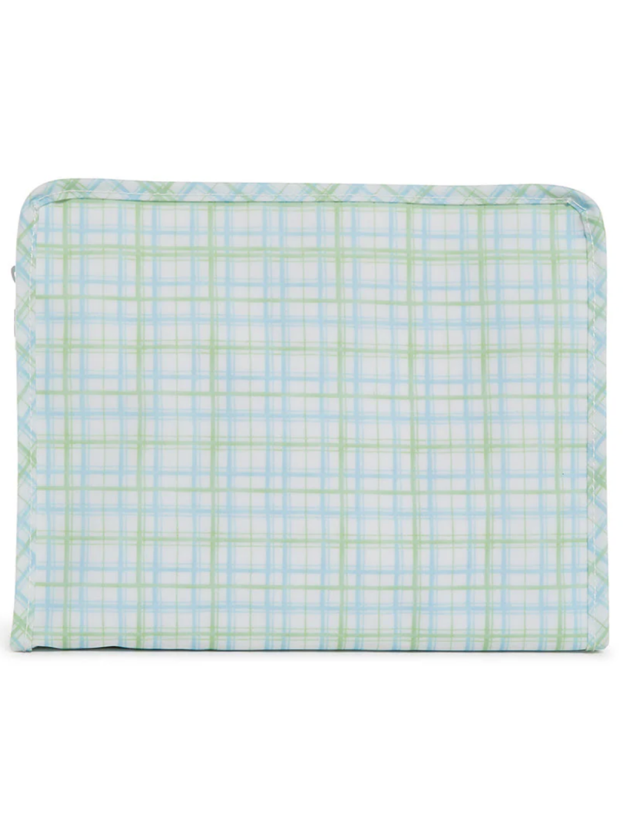 Classic Green Plaid Roadie Pouch - Large