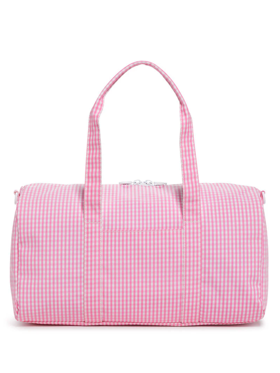 Pink Gingham Weekender Duffel Bag