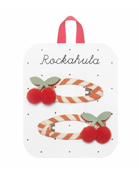 Stripy Cherry Clips