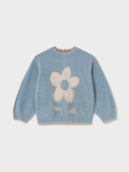 Hummingbir Floral Blue Sweater