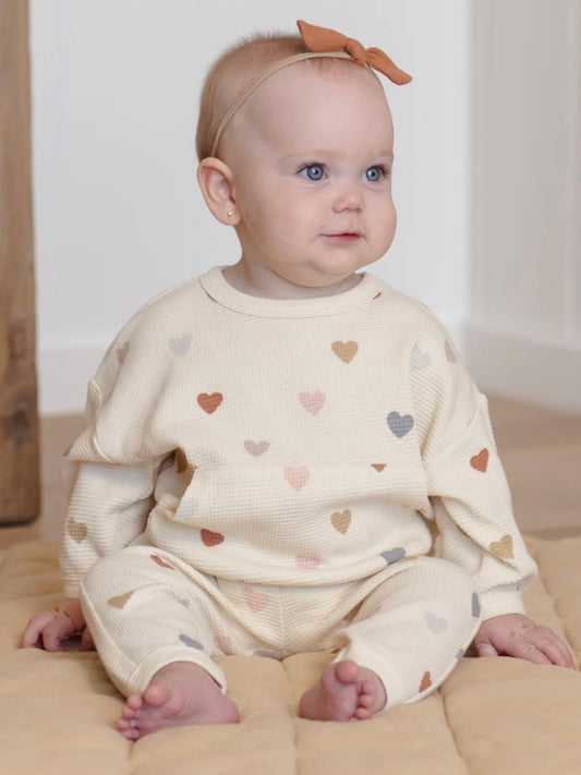 Confetti Hearts Waffle Sweater Set