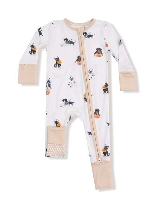 Sporty Puppies Zipper Romper
