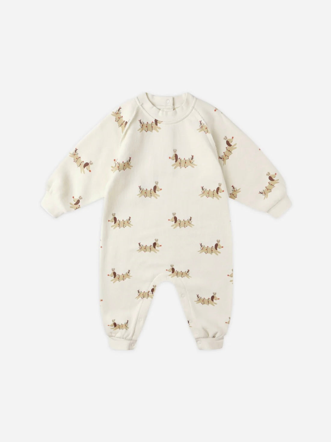 Ivory Christmas Dogs Raglan Jumpsuit