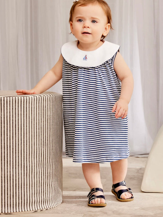 Stripe Dress Set - Navy