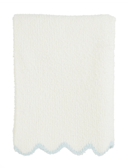 Blue Scallop Chenille Blanket