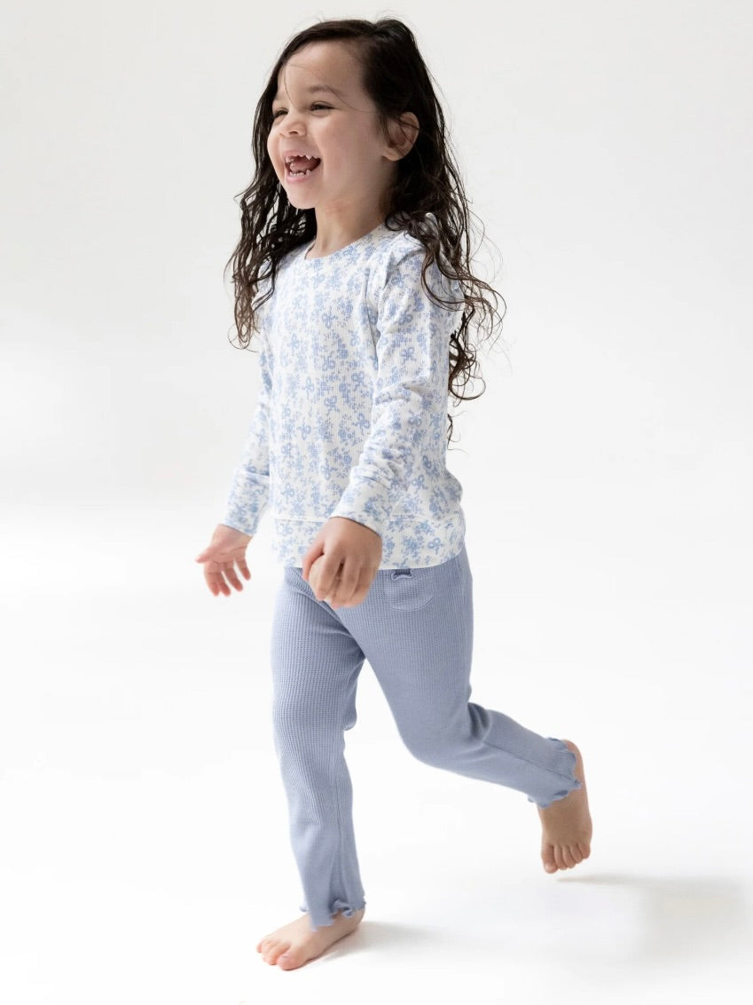 Ruffle Shoulder Shirt + Flare Pant Set - Romi Floral