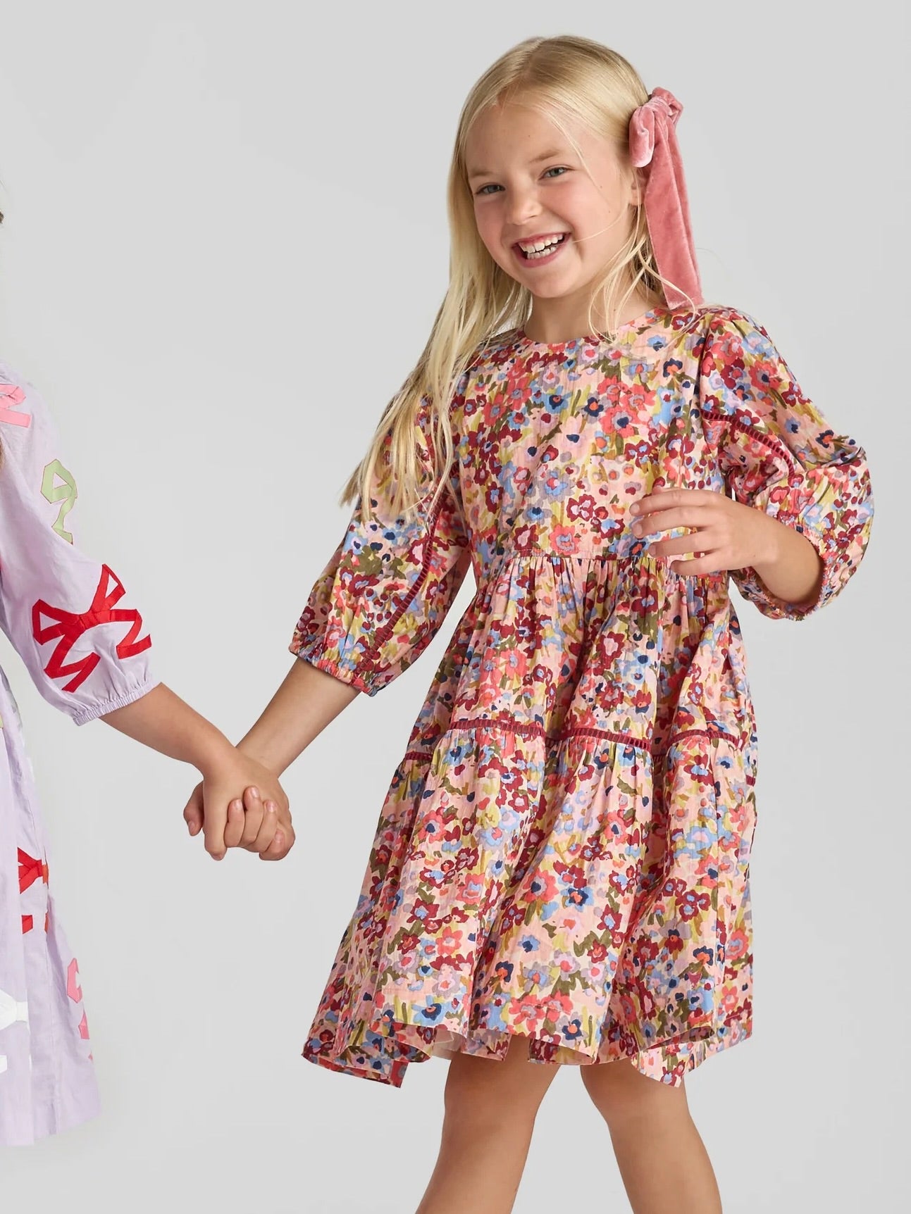 Burgundy Sketched Floral Maribelle Dress