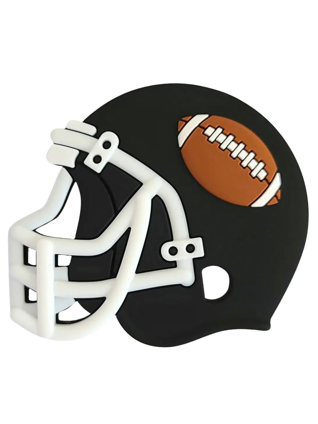 Black Football Helmet Silicone Teether