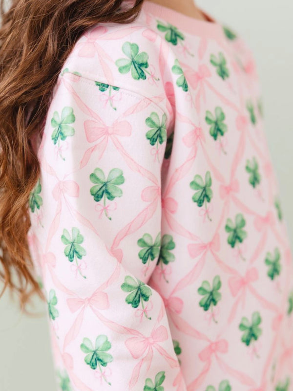 Coquette Clover Sweatshirt - Pink
