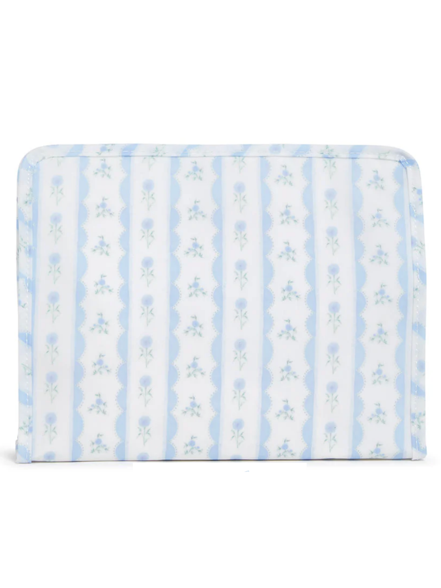 Ribbon Floral Blue Roadie Pouch - Large