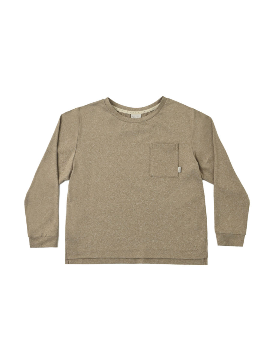 Heathered Olive Long Sleeve Pocket Tee