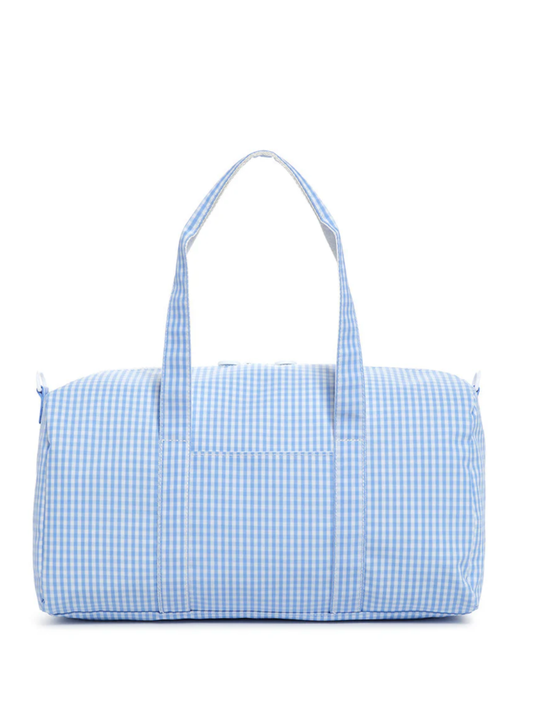 Sky Gingham Weekender Duffel Bag