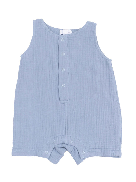 Dusty Blue Muslin Shortie Romper