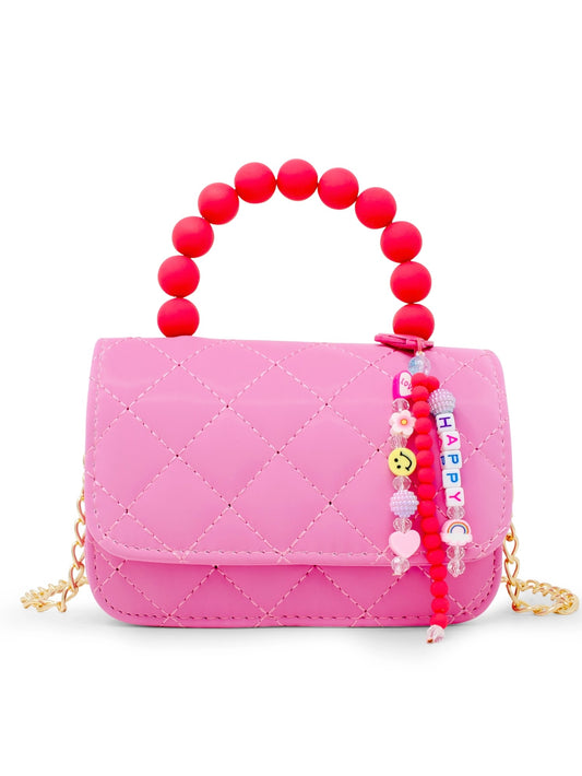 Charm Quilted Purse - Hot Pink