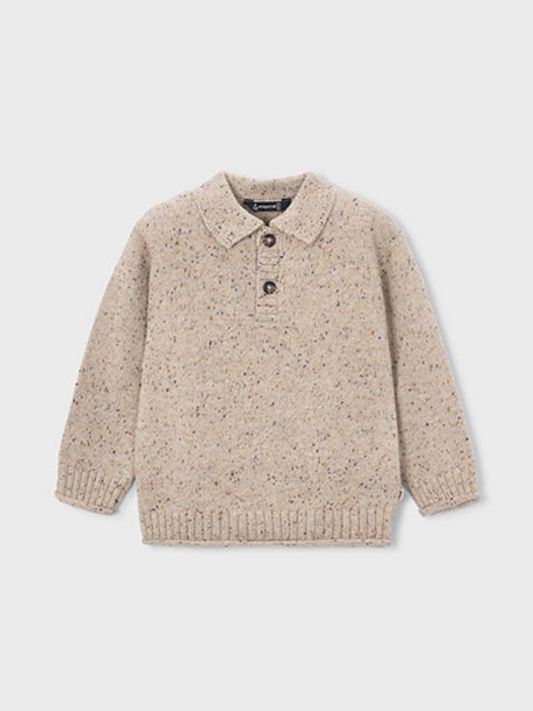 Tweed Polo Sweater