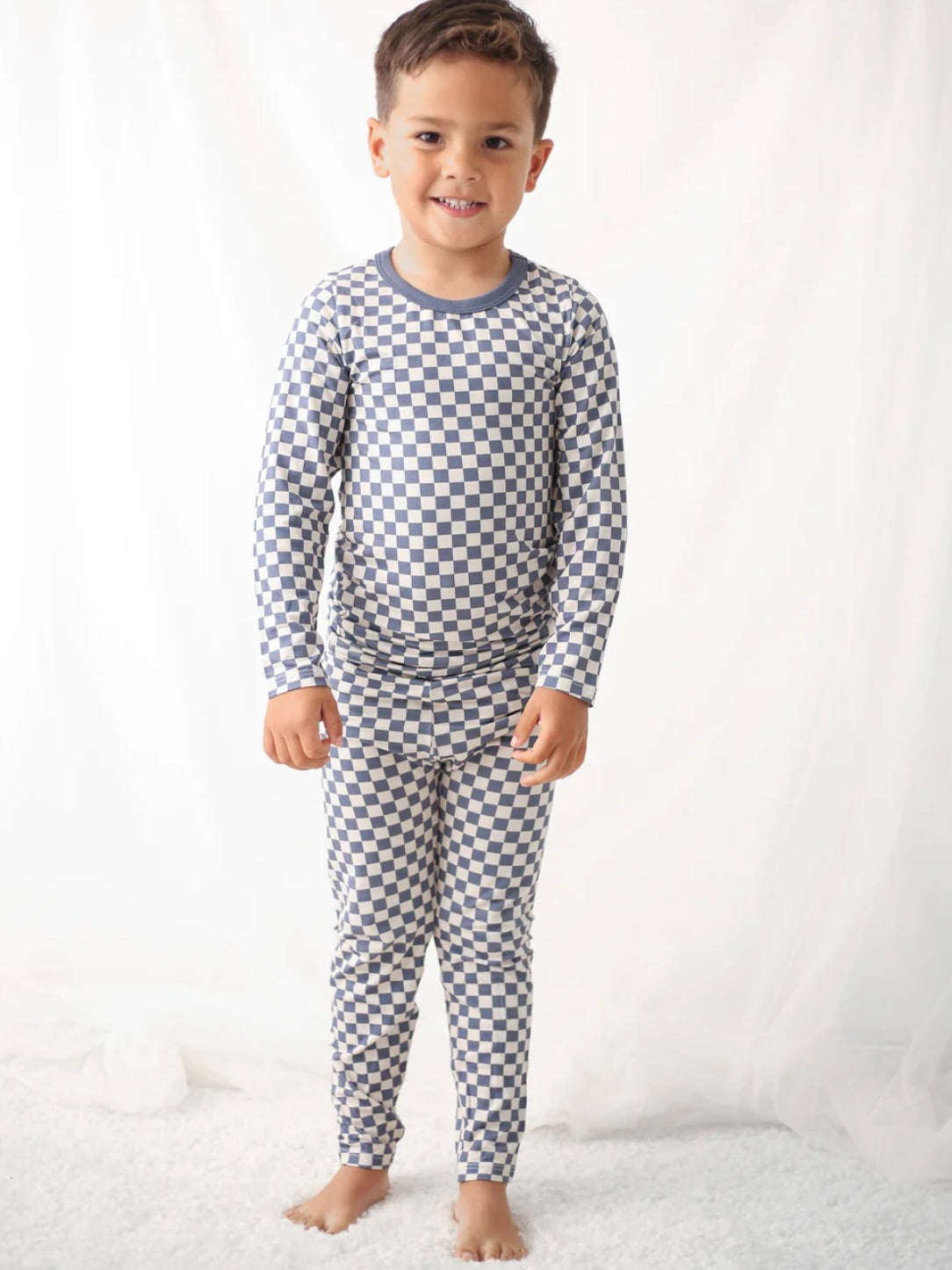 Blue Checkers Pajama Set