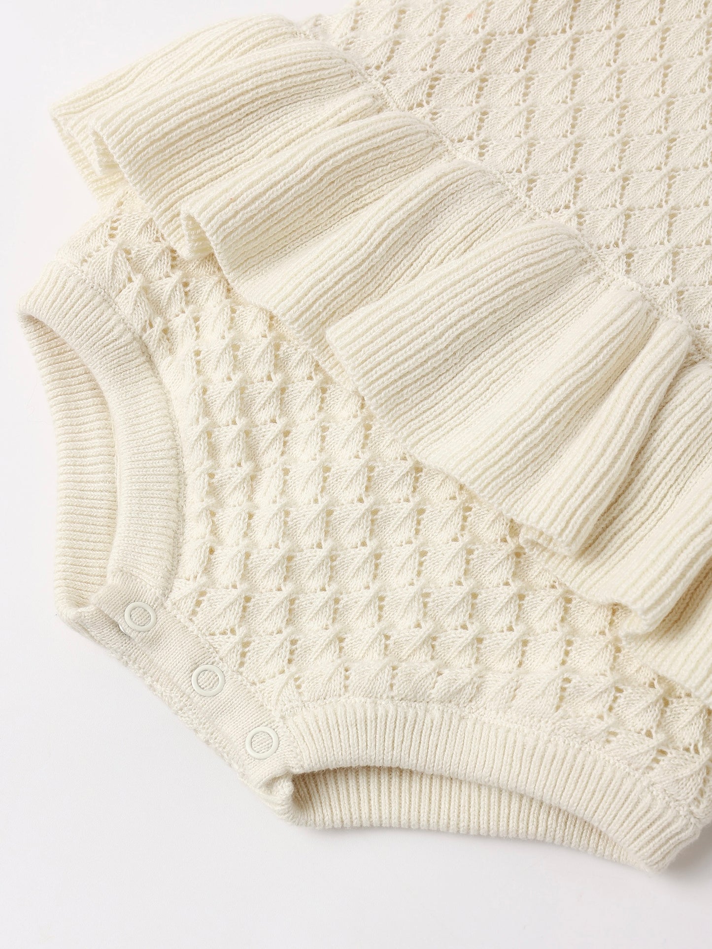 Natural Crochet Ruffle Romper