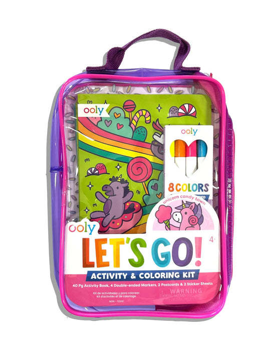 Let's Go! Activity & Coloring Kit - Unicorn Candy Town