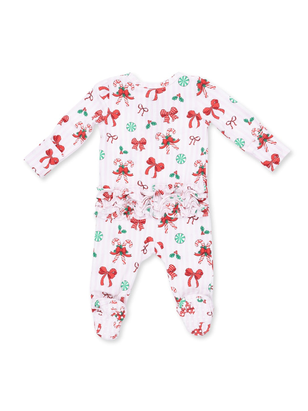 Bows + Candy Canes Footie