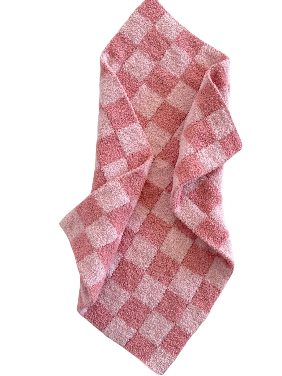 Phufy Bliss Checkerboard Mini Blanket - Strawberry/Carnation
