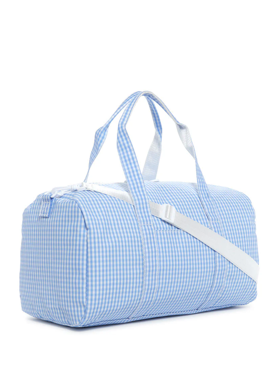 Sky Gingham Weekender Duffel Bag