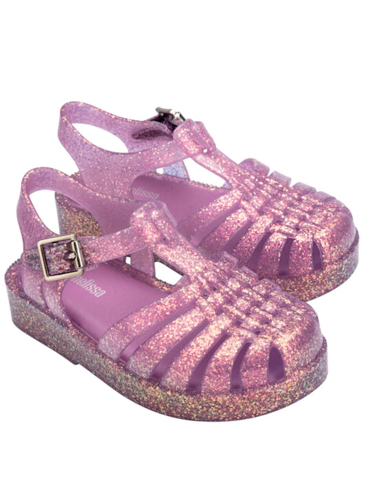 Shiny Baby Jelly Shoes - Glitter Lilac