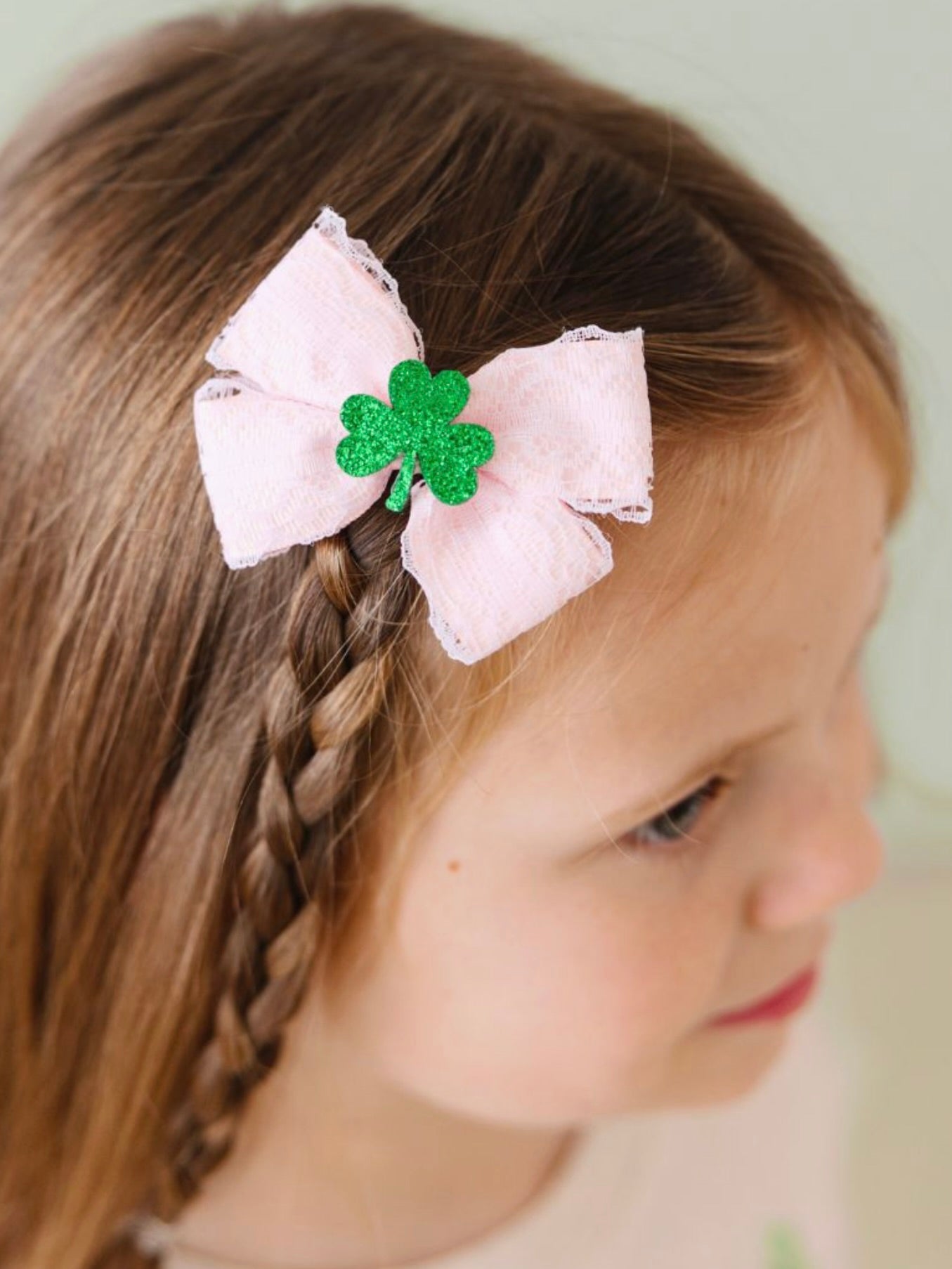 Shamrock Lace Bow Clip