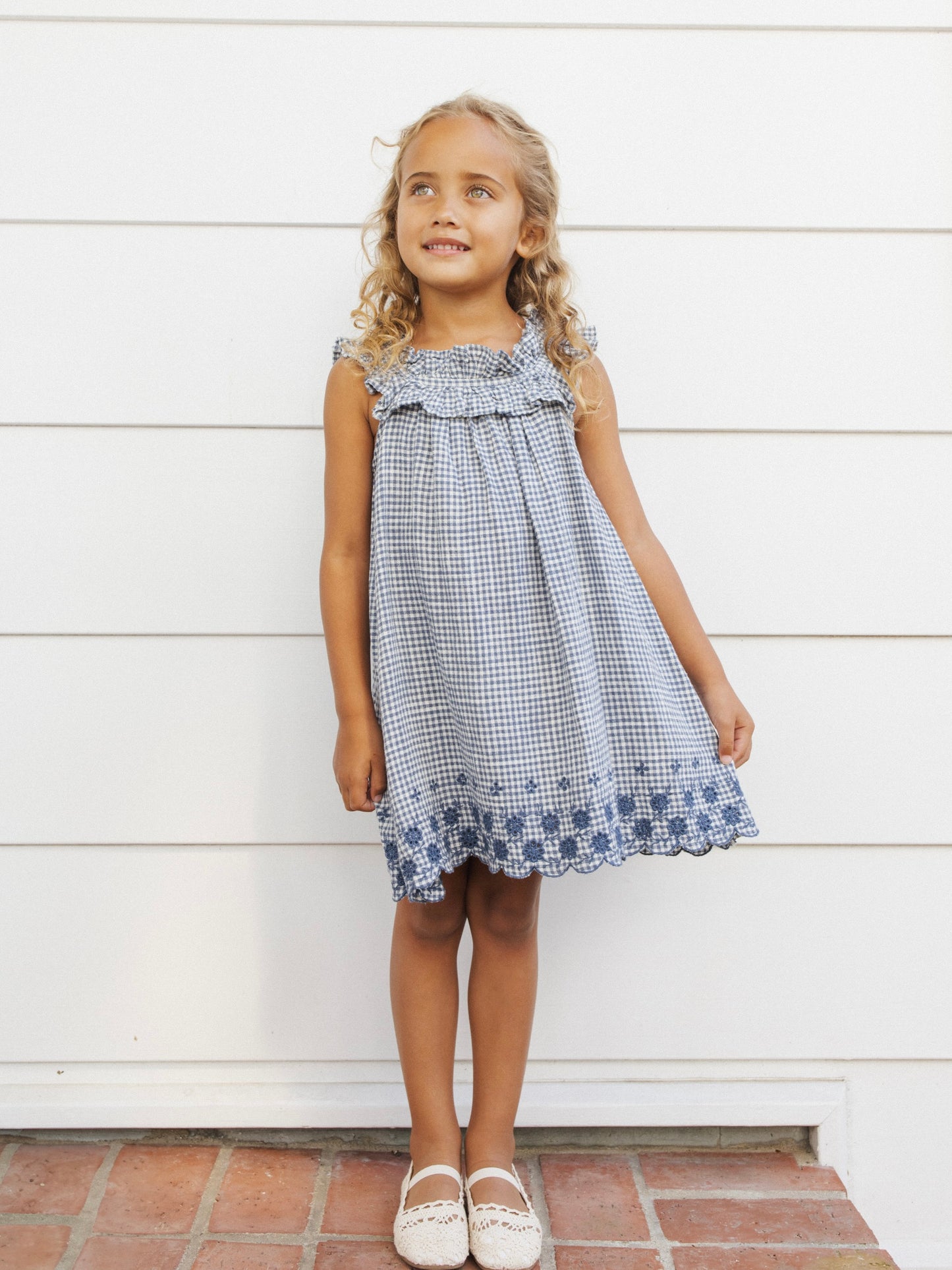 Marine Gingham Lennon Dress