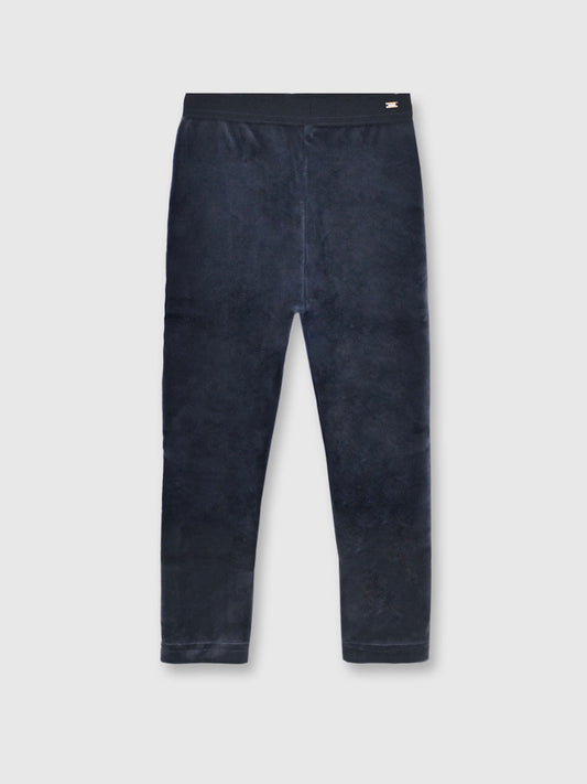 Basic Velvet Leggings - Navy