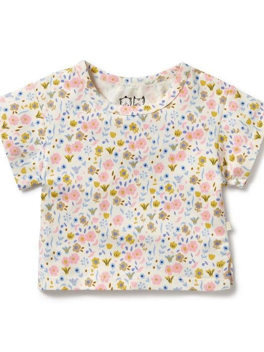Organic Cotton Tee - Ava Floral Short Sleeve