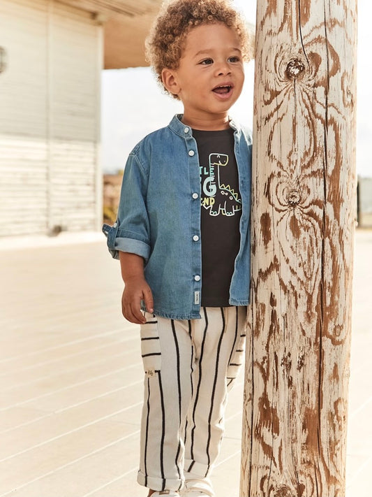 Cream Striped Pants