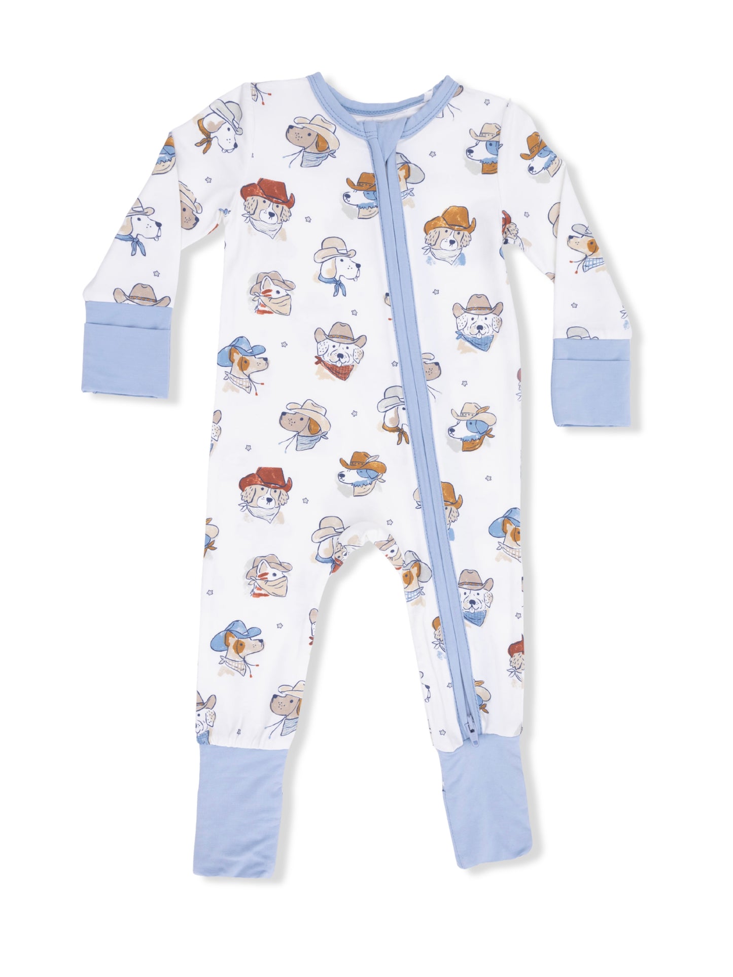 Blue Cowdogs Zipper Romper