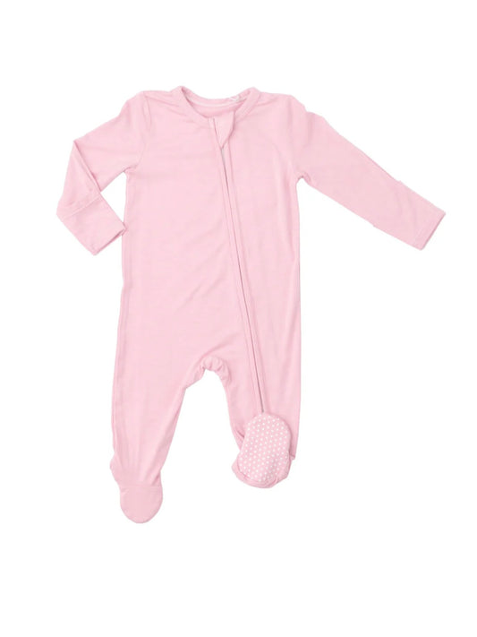 Two-Way Zipper Footie - Almond Blossom