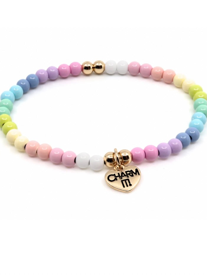 Gold Pastel Stretch Multi Bracelet