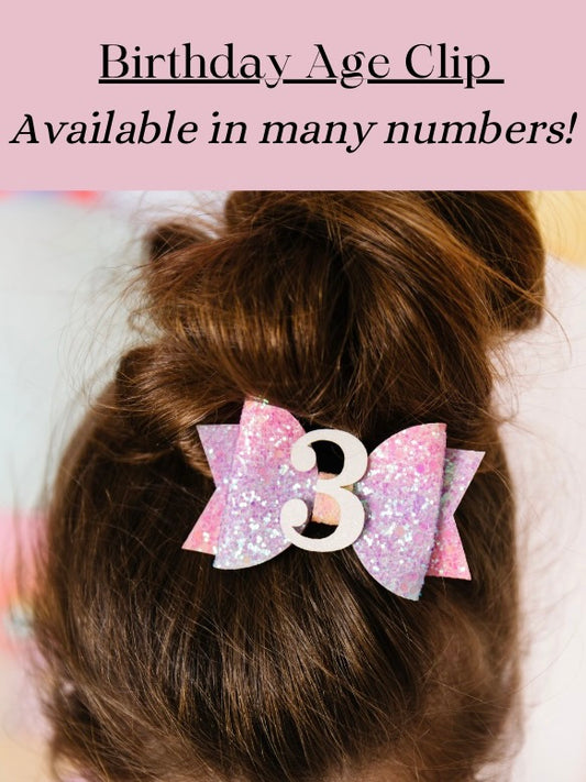 Birthday Number Pastel Rainbow Clip