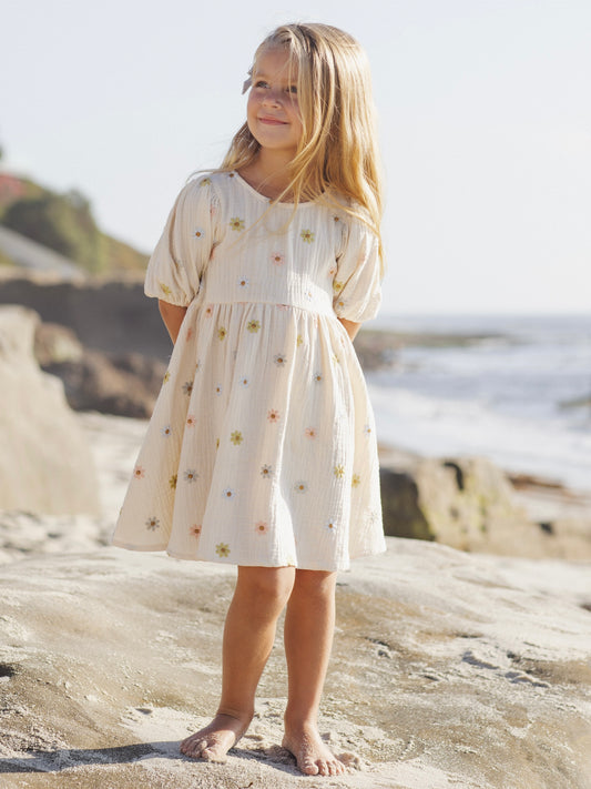 Embroidered Daisies Marley Dress