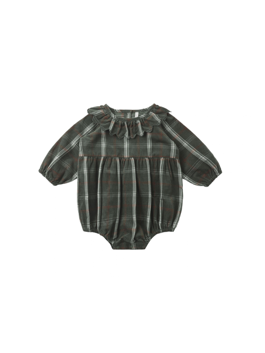 Evergreen Holiday Plaid Freya Romper