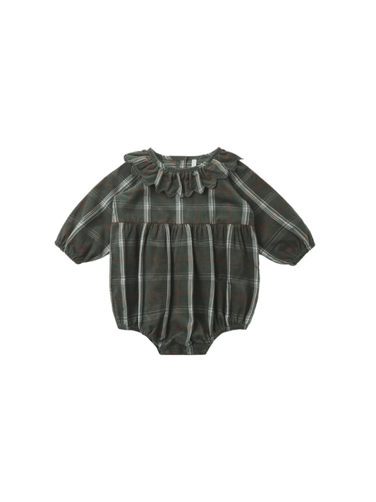 Evergreen Holiday Plaid Freya Romper