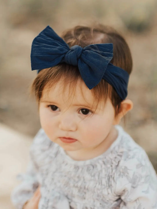 Knot Bow Headband - Navy