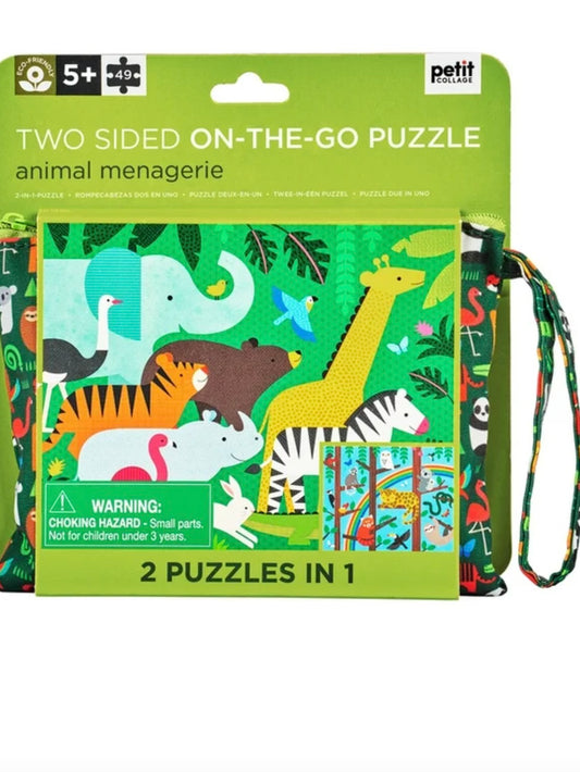 2 Sided Puzzle - Animal Menagerie