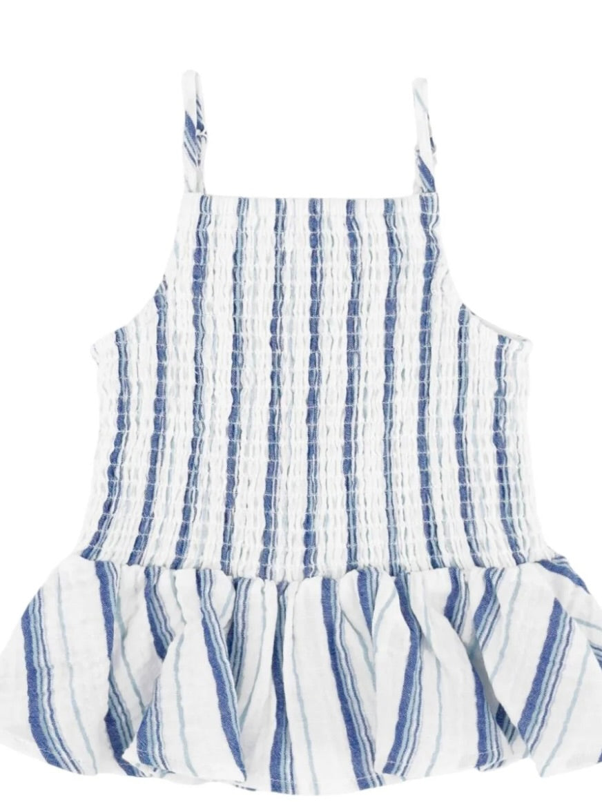White Isla Smocked Tank