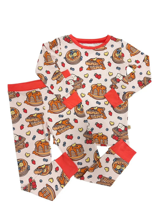 Waffly Cute Pajama Set - Pink