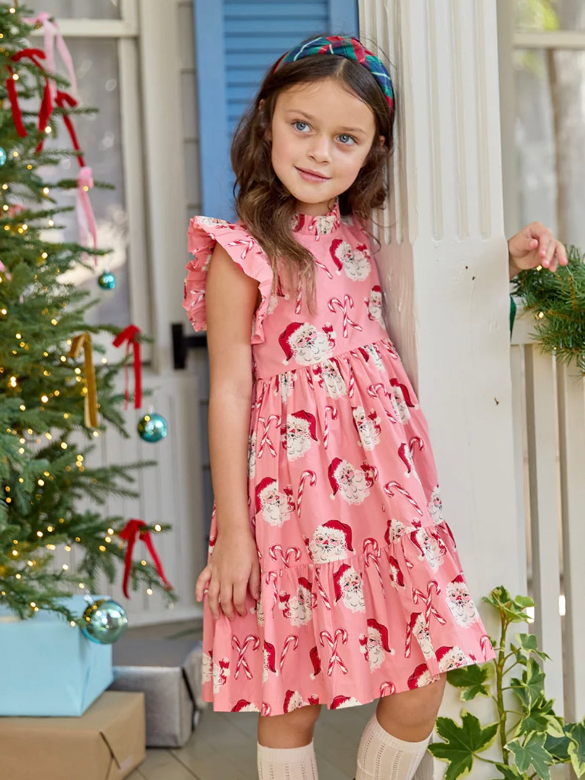 Pink Candy Cane Santa Jennifer Dress