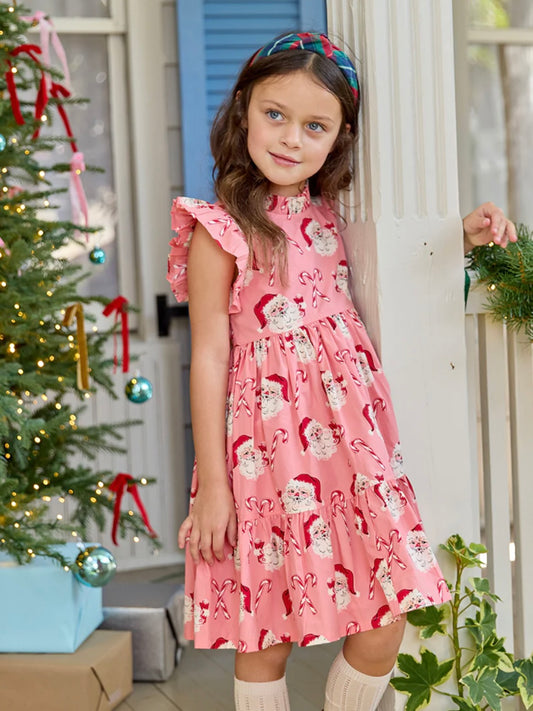 Pink Candy Cane Santa Jennifer Dress